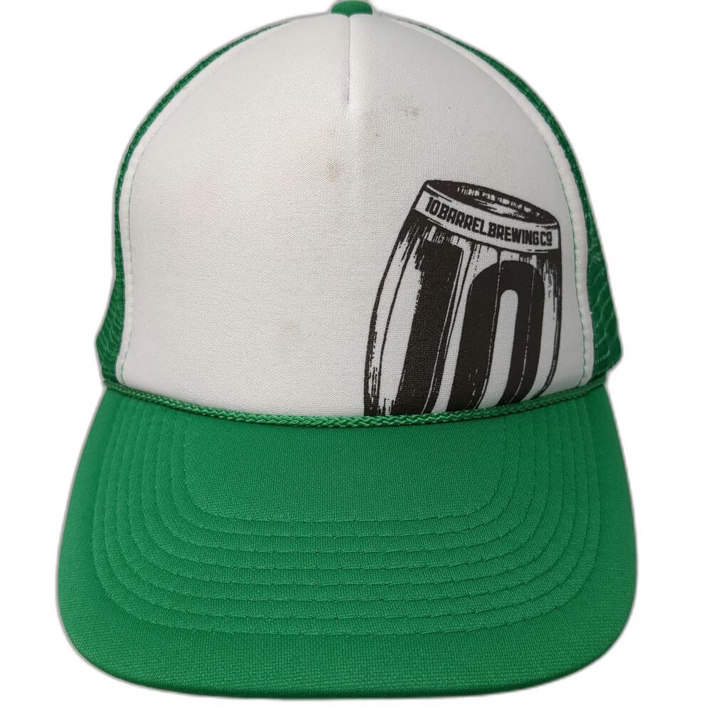 OTTO Trucker Hat Green One Size 10 Barrel Brewing Co Mesh Foam Rope Graphic